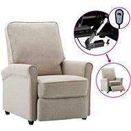 Elektrické polohovací TV křeslo krémové textil - Křeslo