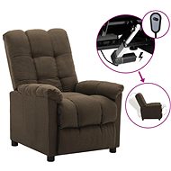 Elektrické polohovací křeslo hnědé textil - Křeslo