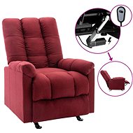 Elektrické polohovací křeslo vínové textil - Křeslo