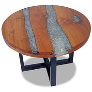Konferenční stolek, teak a pryskyřice 60 cm - Konferenční stolek