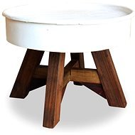 Konferenčný stolík masívne recyklované drevo biely 60 × 45 cm - Konferenčný stolík