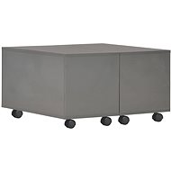 Konferenční stolek šedý vysoký lesk 60 × 60 × 35 cm dřevotříska - Konferenční stolek