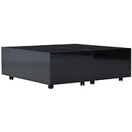 Konferenční stolek černý s vysokým leskem 100 × 100 × 35 cm - Konferenční stolek