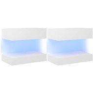 LED Noční stolky 2 ks bílé 60 × 35 cm dřevotříska - Noční stolek