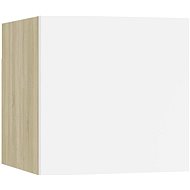 Noční stolek bílý a dub sonoma 30,5 × 30 × 30 cm dřevotříska - Noční stolek