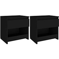 Bedside tables 2 pcs black 40 × 30 × 39 cm chipboard - Night Stand