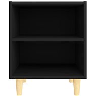 Bedside table with solid wooden legs black 40 x 30 x 50 cm - Night Stand