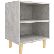 Noční stolek masivní dřevěné nohy betonově šedý 40 × 30 × 50 cm - Night Stand