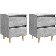 Bedside tables with pine legs 2 pcs concrete grey 40x35x50 cm - Night Stand