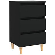Noční stolek nohy z masivního dřeva černý 40 × 35 × 69 cm - Night Stand