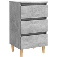 Bedside table legs made of solid wood concrete grey 40x35x69 cm - Night Stand