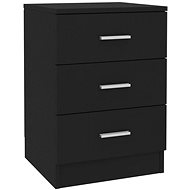 Bedside table black 38 × 35 × 56 cm chipboard - Night Stand