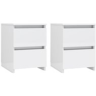 Bedside tables 2 pcs white with high gloss 30x30x40 cm chipboard - Night Stand