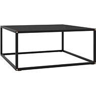 Čajový stolek černý s černým sklem 80 × 80 × 35 cm - Side Table