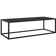 Čajový stolek černý s černým sklem 120 × 50 × 35 cm - Side Table