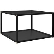 Čajový stolek černý 60 × 60 × 35 cm tvrzené sklo - Side Table