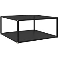 Čajový stolek černý 80 × 80 × 35 cm tvrzené sklo - Side Table