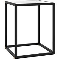 Čajový stolek černý s bílým mramorovým sklem 40 × 40 × 50 cm - Side Table