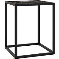 Čajový stolek černý s černým mramorovým sklem 40 × 40 × 50 cm - Side Table