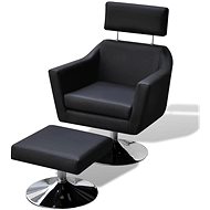 TV křeslo černé umělá kůže - Křeslo