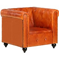 Křeslo Chesterfield bronzové pravá kůže - Křeslo