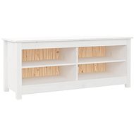 Lavice s botníkem bílá 110 × 38 × 45,5 cm, masivní borovice - Botník