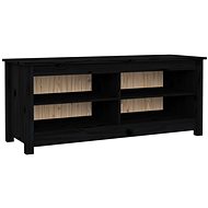 Lavice s botníkem černá 110 × 38 × 45,5 cm, masivní borovice - Shoe Rack