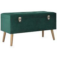 Lavice s úložným prostorem 80 cm, zelená samet - Botník