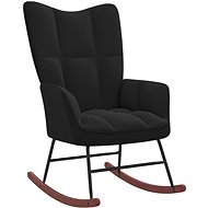 Houpací křeslo černé samet, 328145 - Rocking Chair
