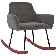 Houpací křeslo tmavě šedé samet - Rocking Chair