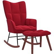 Houpací křeslo se stoličkou vínové samet, 328155 - Rocking Chair