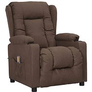 Zvedací masážní polohovací křeslo taupe textil - Massage Chair