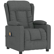 Massage reclining chair dark grey textile - Massage Chair