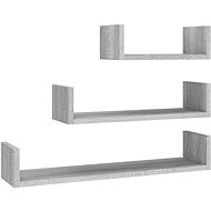Wall shelves 3 pcs grey sonoma composite wood - Shelf