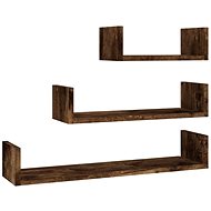 Wall shelves 3 pcs smoked oak composite wood - Shelf