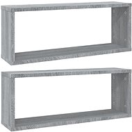 Wall rectangular shelves 2 pcs sonoma grey 60 × 15 × 23 cm - Shelf