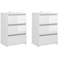 Bedside tables 2 pcs white high gloss 40×35×62,5 cm chipboard - Night Stand