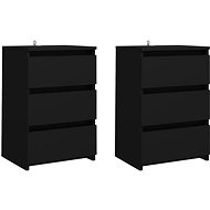 Bedside tables 2 pcs black 40 × 35 × 62,5 cm chipboard - Night Stand