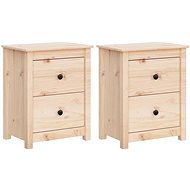 Bedside tables 2 pcs 50 × 35 × 61,5 cm solid pine wood - Night Stand