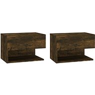Nástěnné noční stolky 2 ks kouřový dub - Night Stand