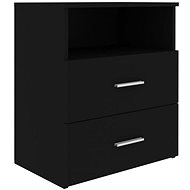 Bedside table black 50 × 32 × 60 cm - Night Stand