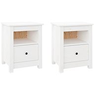 Noční stolky 2 ks bílé 40 × 35 × 49 cm masivní borové dřevo - Night Stand