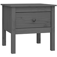 Odkládací stolek šedý 50 × 50 × 49 cm masivní borovice - Side Table