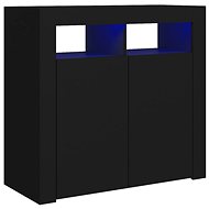Příborník s LED osvětlením černý 80 × 35 × 75 cm - Příborník