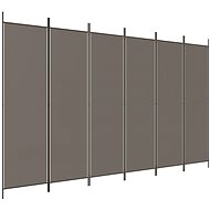 6-part screen anthracite 300×200 cm textile - Room Divider