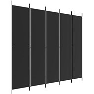 5dílný paraván černý 250×220 cm textil - Room Divider