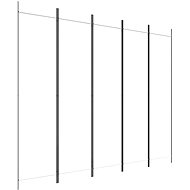 5-piece screen white 250×200 cm textile - Room Divider
