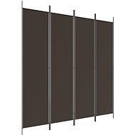 4dílný paraván hnědý 200×200 cm textil - Paraván