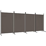 4-part screen anthracite 346×180 cm textile - Room Divider
