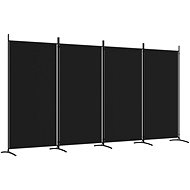 4-part screen black 346×180 cm textile - Room Divider
